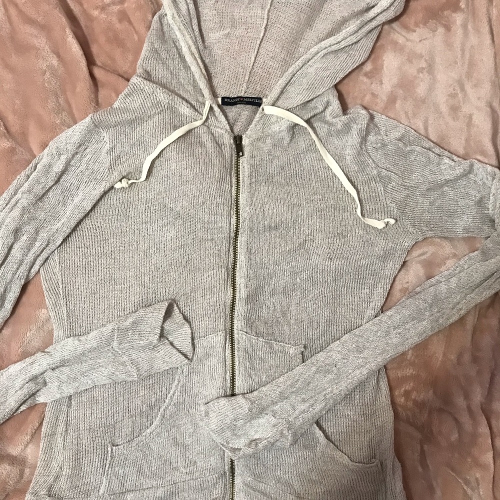 COPY - Cream Colored Light Zip Up Hoodie